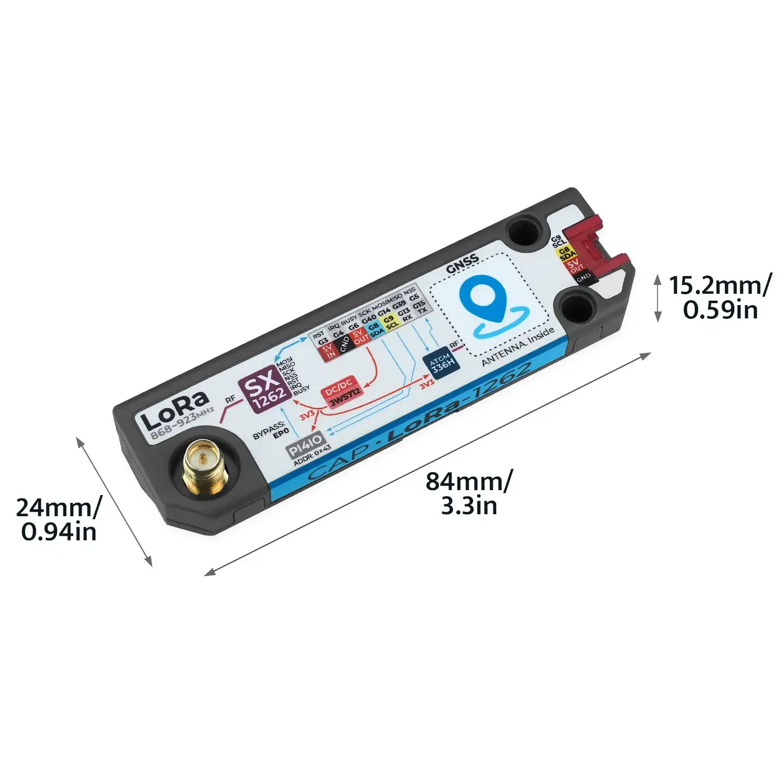 Cap LoRa 1262 for Cardputer Adv (SX1262, ATGM336H) - Image 3
